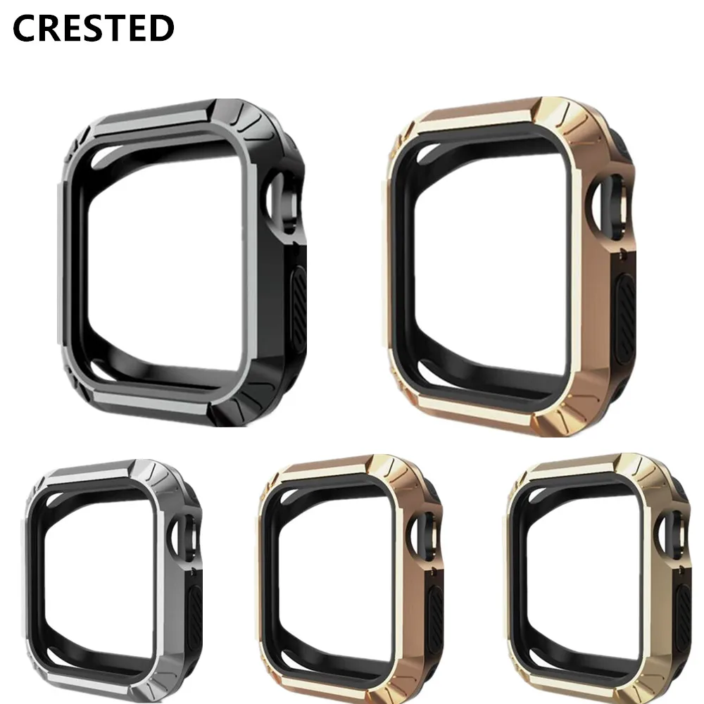 

Silicone Cover Case For Apple Watch 4 5 band apple watch case 44MM 40MM iwatch band series 4 full coverage Anti-fall bumper