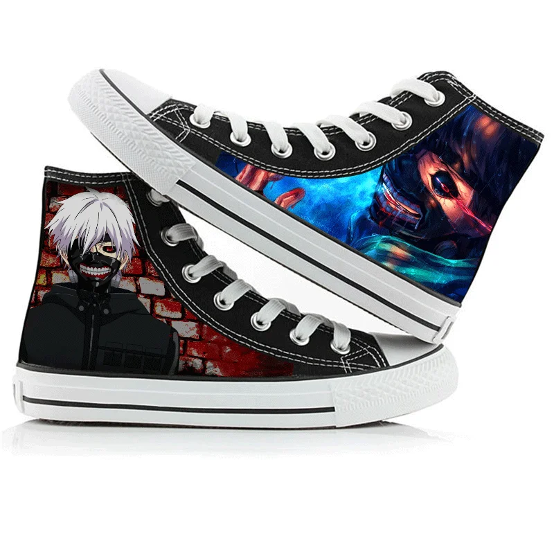 Высокое качество Q унисекс с рисунком из Аниме Tokyo Ghoul» для косплея канеки Кен из канваса без шнурков, из плотной ткани шнурки для ботинок обувь на подошве в консервативном стиле Одежда с надписью «Tokyo Ghoul Молодежные повседневные туфли - Цвет: 2