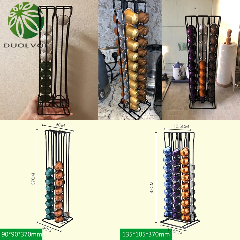 Tanie Duolvqi metalowy uchwyt na kapsułki z kawą żelazo chromowanie stojak na kawę kapsuła do przechowywania stojak na 18 sztuk Dolce Gusto Capsule