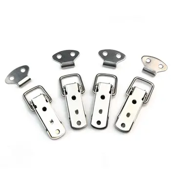 

New 4 Set Stainless Spring Loaded Toggle Case Box Chest Trunk Latch Catch Clamp Clip