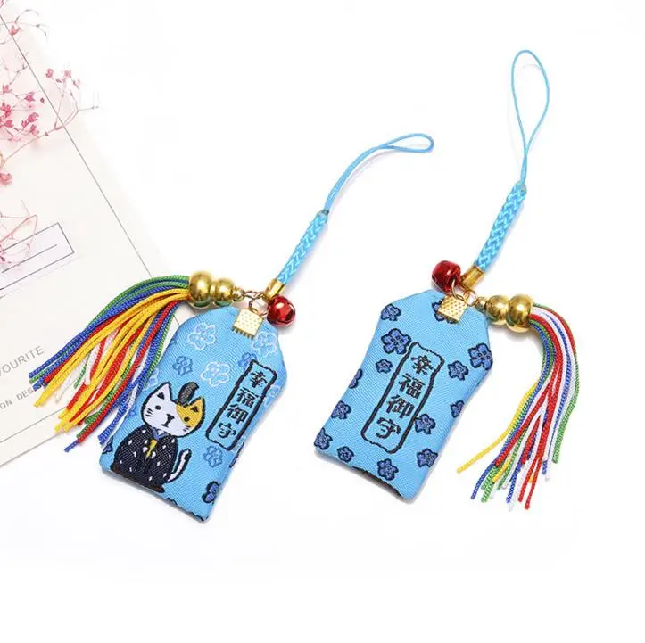 1 шт. Kawaii японский Omamori Cat Lucky Hapiness кулон держатель для ключей мальчик семья ребенок подарок вечерние сувениры