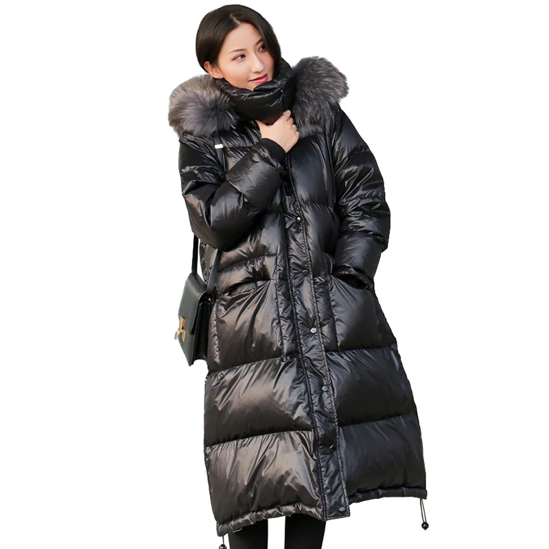 

High quality Down jacket Women's Winter Parkas 2019 Thicken White duck down Coat Female Large size Raccoon fur collar Coats G613