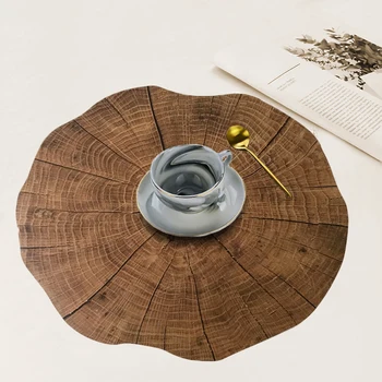 

Behogar 2pcs 15Inch Jungle Style Round PP Dinner Tablemats Placemat Place Mats for Home Kitchen Dining Table Decoration Supplies