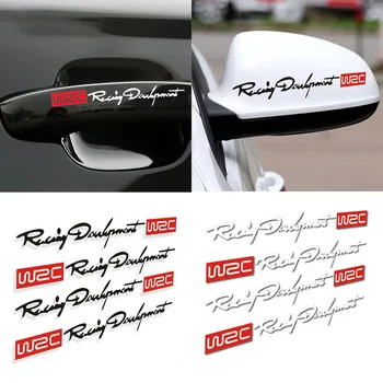 

4 x Car Styling Fashion WRC World Racing Development Creative Car Door Handle Decals Dual Color Design Stickers Vinyls Decals