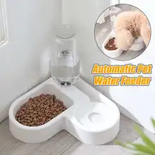 Питомец собака кошка миска для воды еды набор в форме сердца без разлива съемный автоматический диспенсер для воды