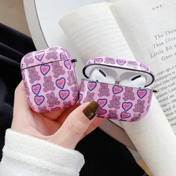 

Cute Bear Love Heart Pattern TPU Wireless Earphone Charging Cover for Apple AirPods 1 2 Bluetooth Headset Case For Airpods Pro 3