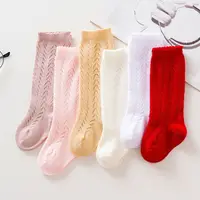 Children Socks For Girls Knitted Cotton Long Tube Socks Knee High Toddler Princess Socks Baby Summer Hollow Out Infant Socks 5