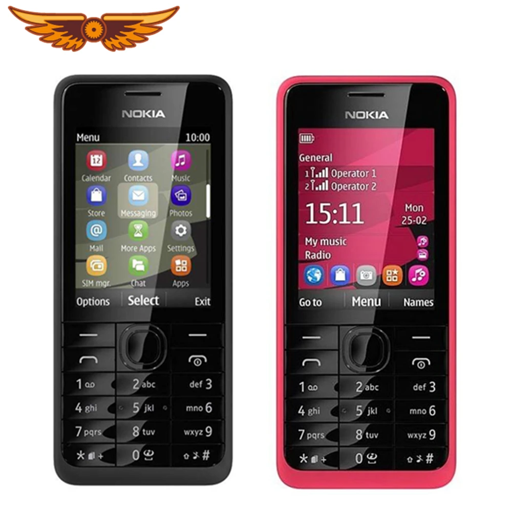 Nokia teclado QWERTY Original 301 desbloqueado WCDMA 2,4 ", Tarjeta SIM Dual, 3.2MP, teléfono móvil usado, móviles| - AliExpress