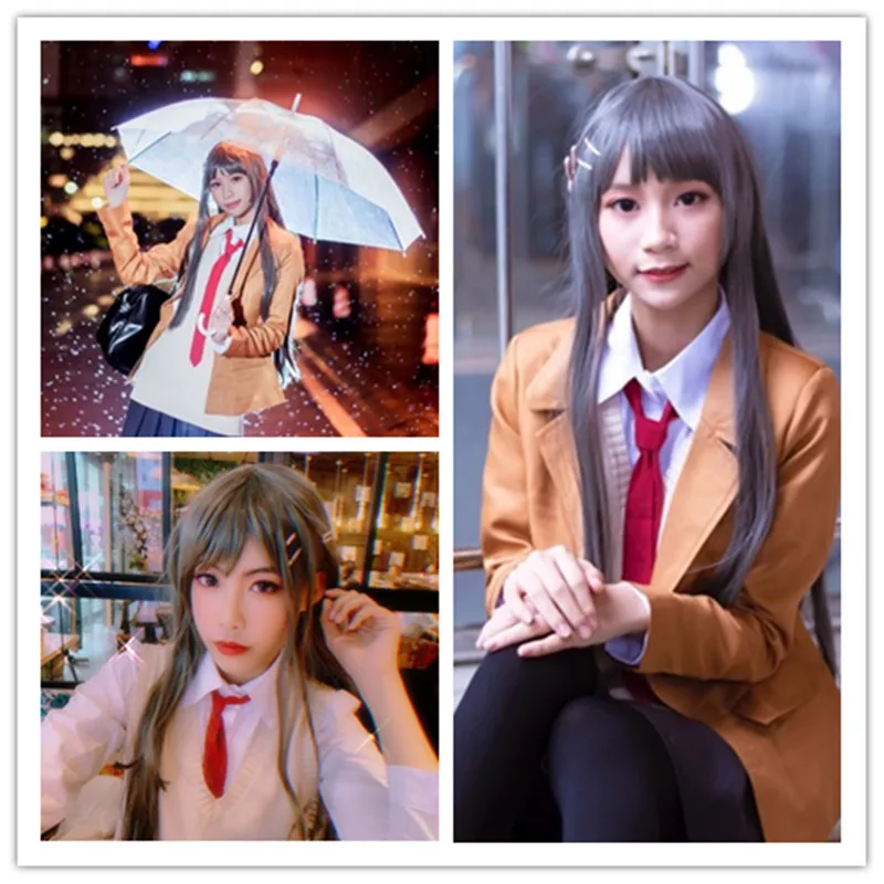 

Anime Seishun Buta Yarou Wa Bunny Girl Senpai No Yume Wo Minai Sakurajima Mai School Uniform Outfit Cosplay Costume for Party