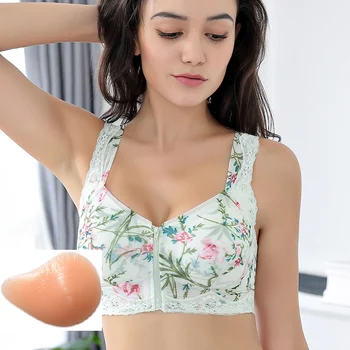 

Mastectomy Bra Pocket Bra Sports Bra Front Zipper Designed With Pockets For Silicone Breast Prosthesis Cancer Artificial Boobs