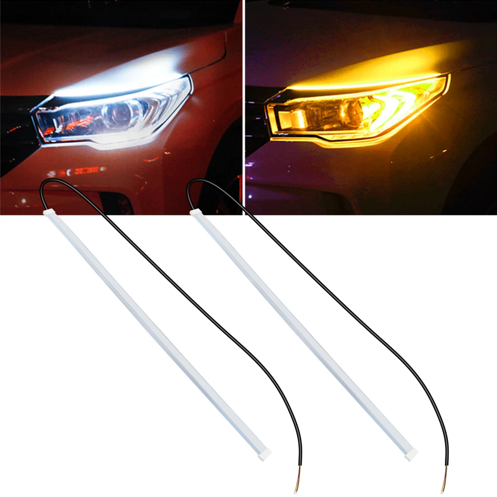 Luces De Circulación Diurna LED DRL para coche, conjunto de Faro, tira de señal giro automática, accesorios de estilo, 2 uds.|Soportes de disco| - AliExpress