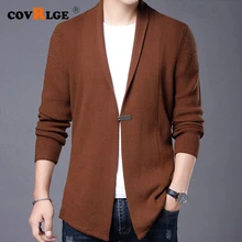 Covrlge Mens Autumn X-long Knitted Sweaters Jackets Spring Men Long Style Cardigan Solid Color Casual Sweater Coat 4XL MWK018