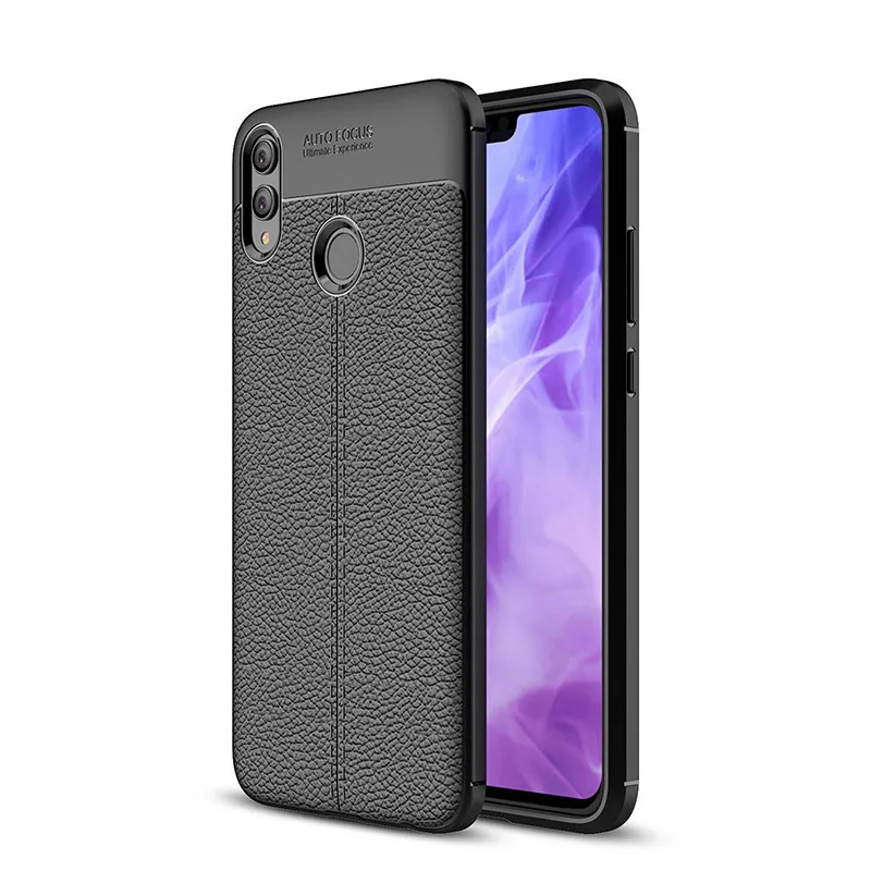 Роскошный ПУ; кожа; силикон Coque Телефон задняя крышка чехол для huawei honor note 10 lite v10 view 10i play honor 10 i мягкий силиконовый - Цвет: black
