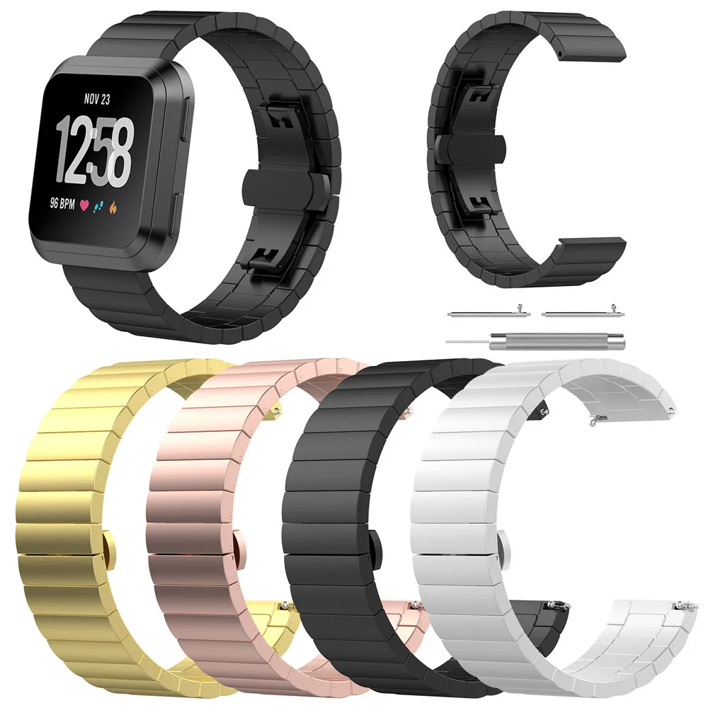 

For Fitbit Versa Metal Stainless Steel Band For Fitbit Versa Strap Wrist Bracelet fit bit Lite Verse 2 Band Accessories