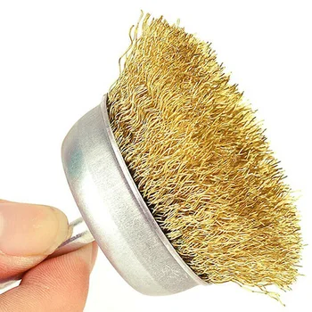

Copper-Plated Wire Brush Power drills 1/4 Inch Shank Cup Debris 9pcs Tools