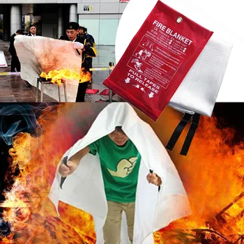 

Sealed Fire Blanket Home Safety Fighting Fire Extinguishers Tent Boat Emergency Survival Fire Shelter Safety Cover 1M x 1M