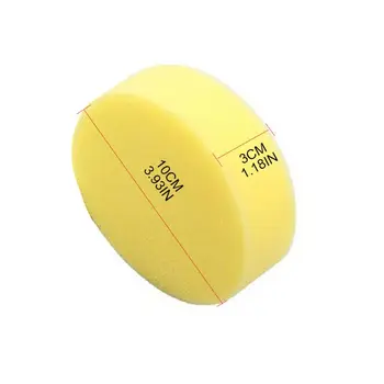 

12 Pcs Yellow Polish Wax Round Foam Sponges Scratch Free Applicator Auto Pads T8WF