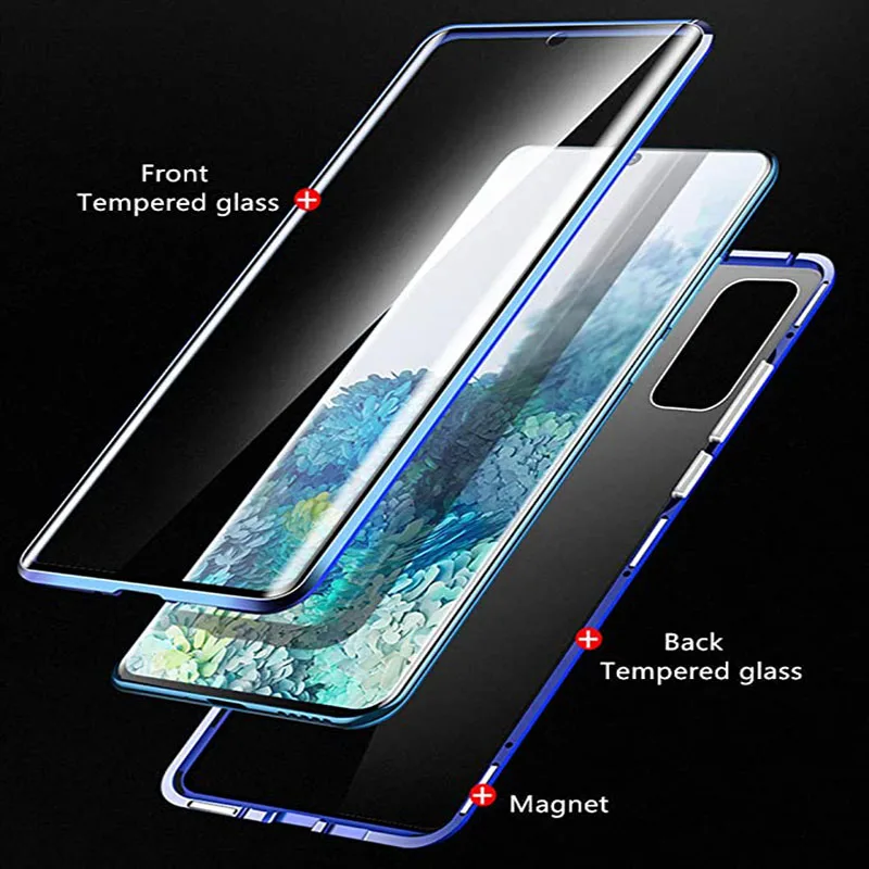360 Magnetic Protection Case for Samsung Galaxy S21 Ultra Plus S20 FE A32 A72 A21 A21S A71 A51 A52 A22 A02S Note 20 Glass Cases samsung cases cute