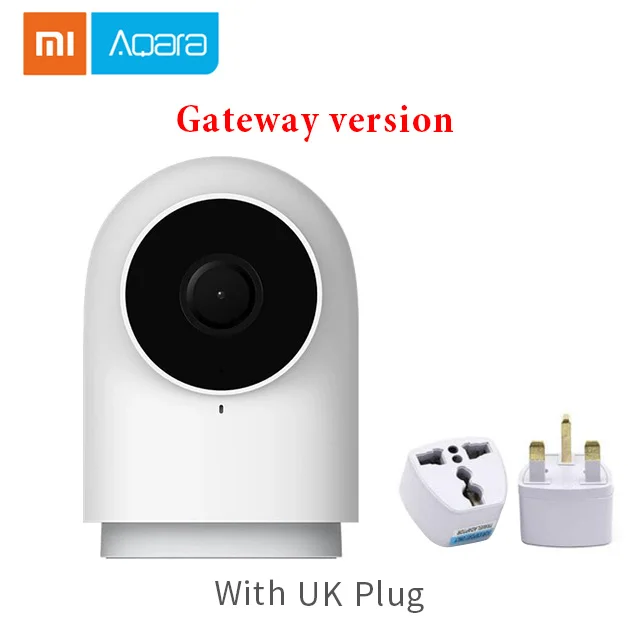 Aqara умная камера G2 Gateways Edition Xiaomi Hub Gateway 3 умный дом Zigbee Wifi Беспроводная связь 1080P просмотр работа с Mijia - Цвет: G2  with UK Plug