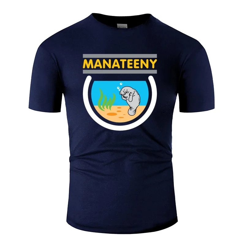 Футболка с принтом Manateeny Manatee забавная футболка морским животным круглым вырезом