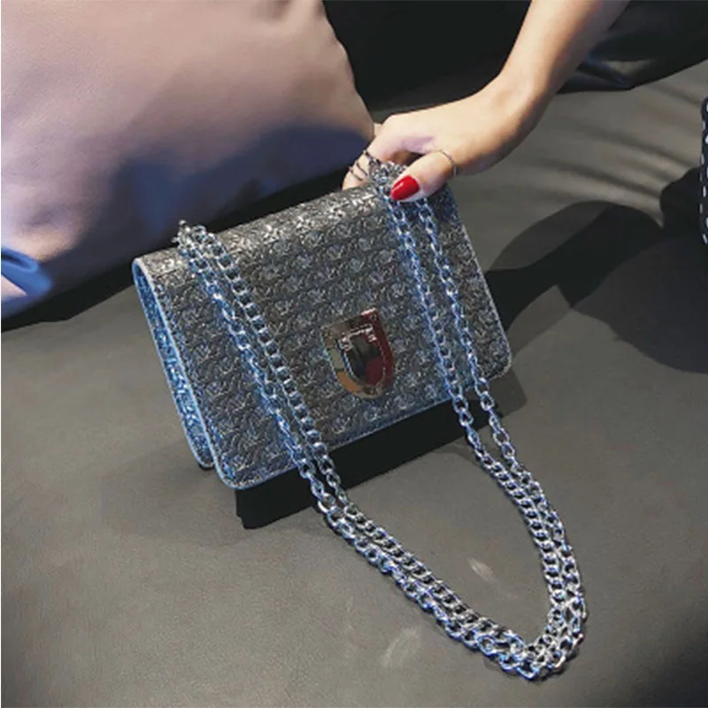 

bolsos mujer de marca famosa 2019 new style magnetic button glossy monochrome fashion chain-shoulder cross women's bag