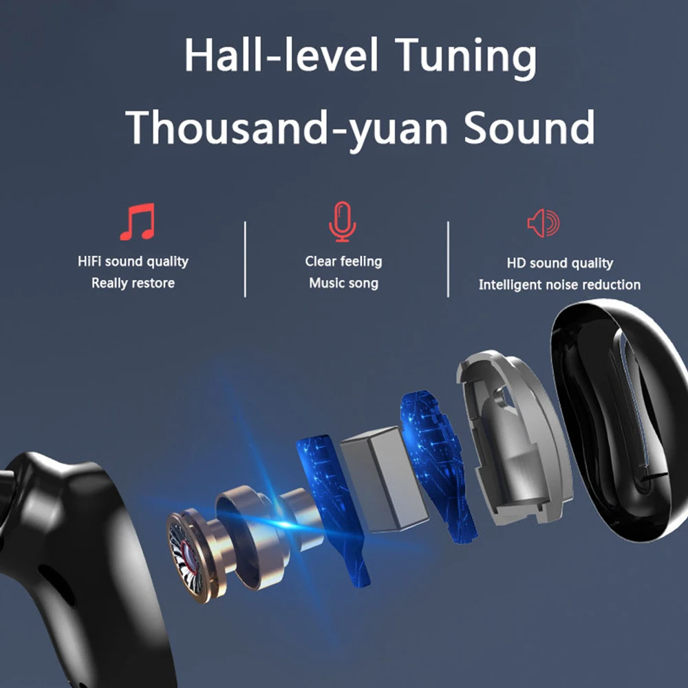 Touch Control Wireless Headsets Earbuds Phone Bluetooth Wireless Headphones with Mic Sports Waterproof TWS Bluetooth Earphones