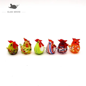 

Decorative Figurines Miniature colorful murano glass chicken Japan Style Home garden decor lovely handmade glass Animals statues