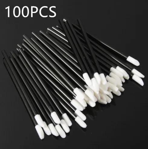 100pcs 100 шт одноразовая кисть для губ женские аксессуары палочка-аппликатор для блеска идеальный лучший инструмент для макияжа модный горячий красивый - Handle Color: 100pcs