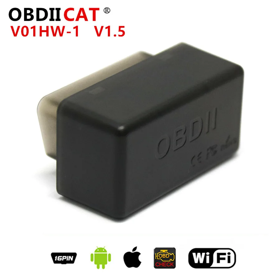 OBDIICAT 50 шт. ELM327 V01HW-1 WIFI Elm 327 V1.5 OBD2 Диагностический интерфейс Авто V01HW сканер