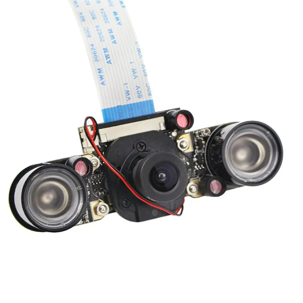 

For Raspberry Pi 3 Night Vision Fisheye Camera 5MP OV5647 130 Degree Focal Adjustable Camera for Raspberry Pi 3 Model B Plus