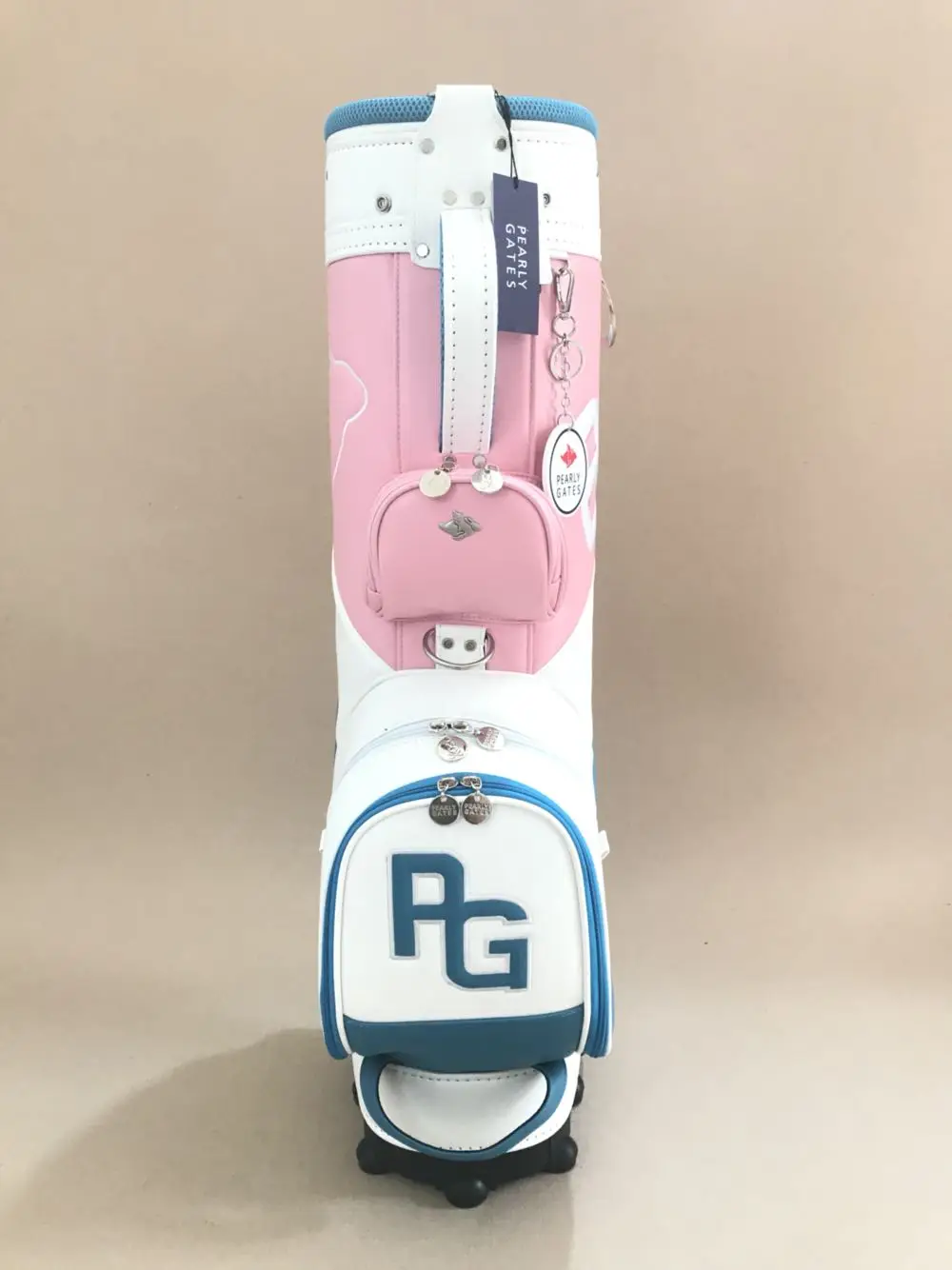 Pearly Gates Bag PG89 Golf Standard Bag White/Pink Color Pearly Gates Golf Clubs Bag With Wheel EMS Free Shipping