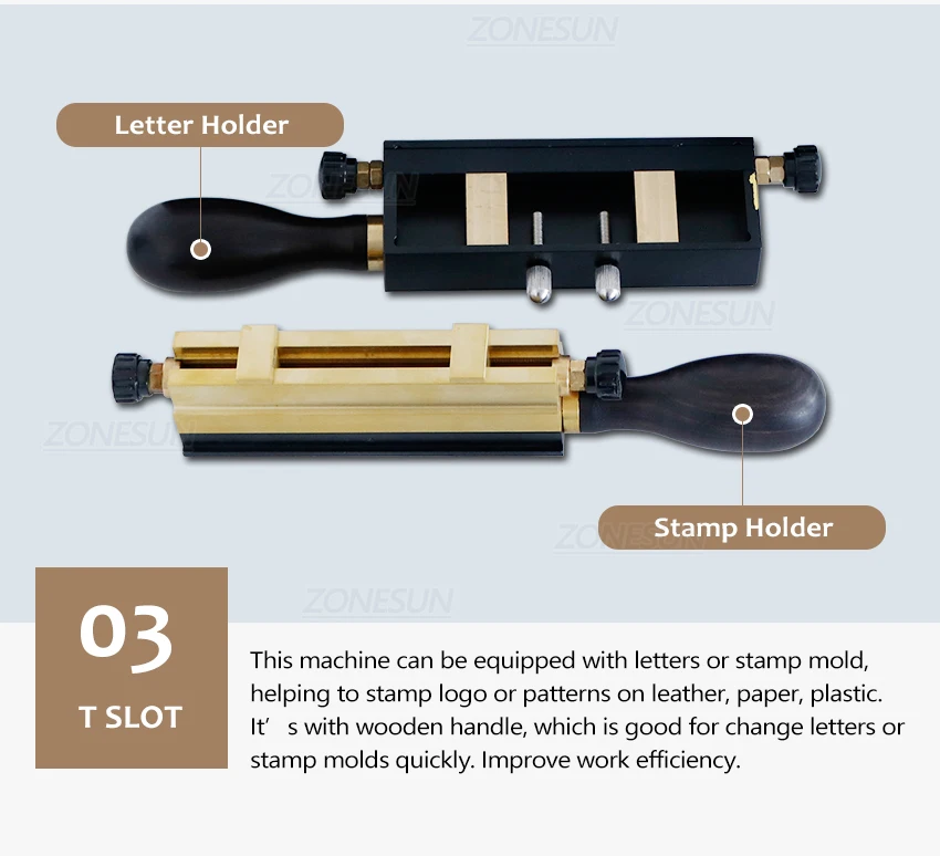 ZONESUN Manual Hot Stamping Machine With Positioning Slider