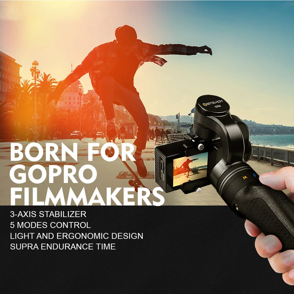 

3 Axis Outdoor Action Camera Rechargeable Shockproof Handheld Gimbal Stabilizer Flexible Holder Accessories Travel For GoPro
