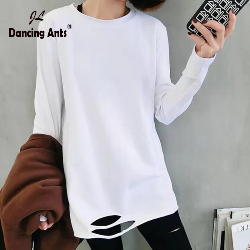 White ripped t shirt dress Clearance