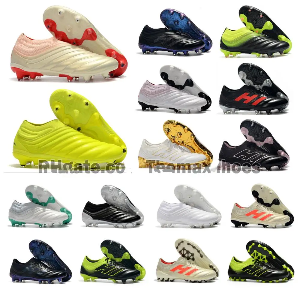 

2019 New Mens Copa 19+ 19.1 FG AG 19+x 19 Hot Slip-On Champagne Solar Red Soccer Football Shoes Boots Scarpe Calcio Cheap Cleats