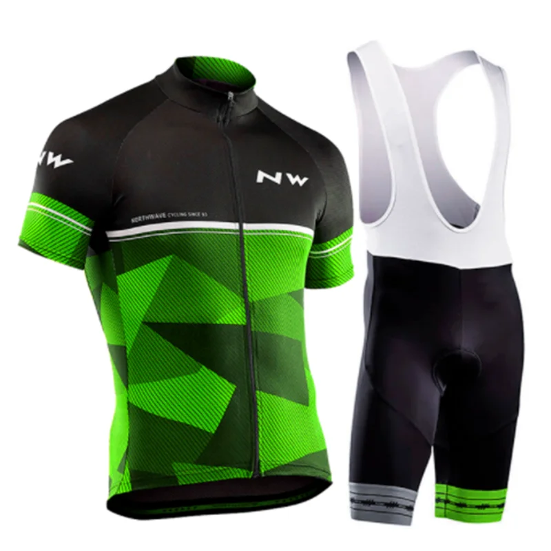 Cycling suit NW новая велосипедная майка с коротким рукавом Летний дышащий детский нагрудник шорты велосипедная одежда быстросохнущая Roupa Ciclismo Maillot 9D гелевая накладка - Цвет: Cycling suit