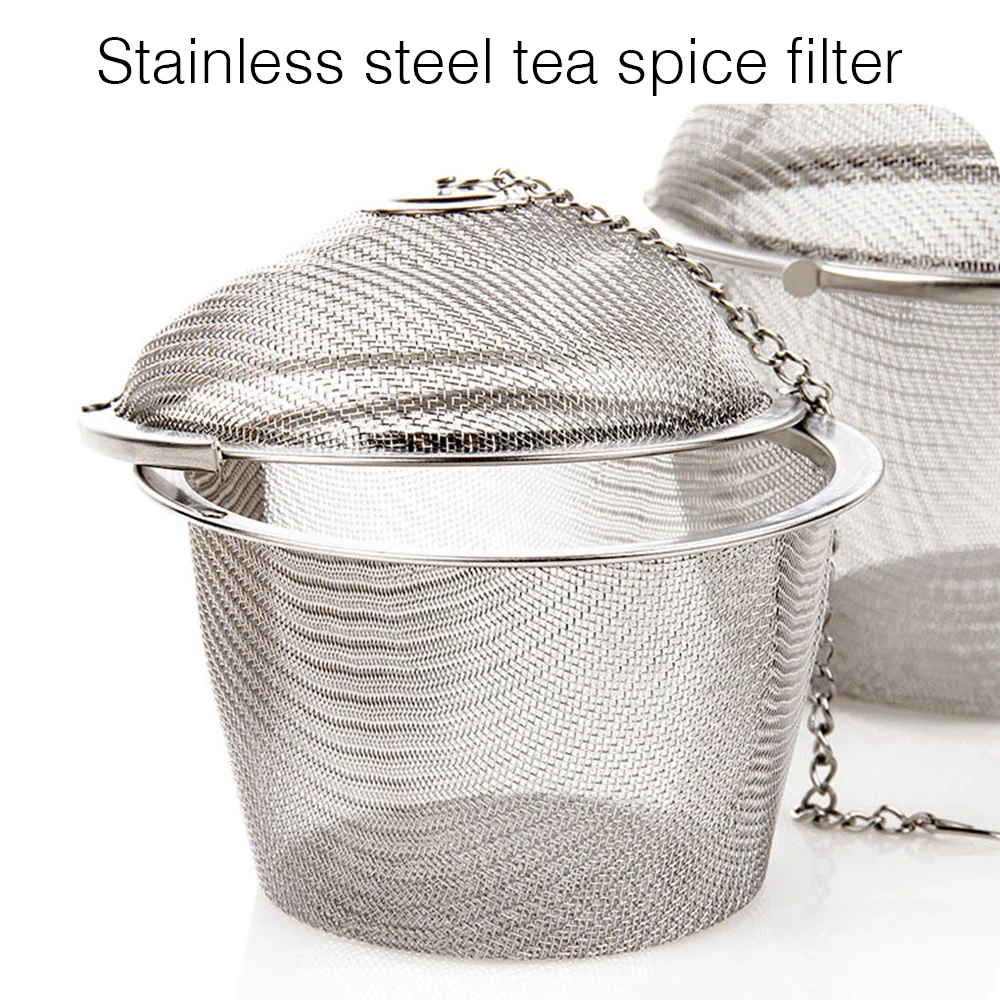 Чайный шар 3 размера, кухонная посуда, сито для специй, фильтр для заварки чая, серебро, нержавеющая сталь, бар, кофе, травяные кухонные инструменты