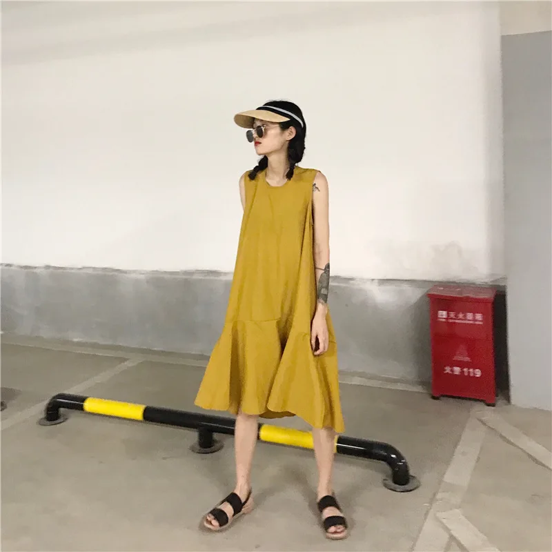 

Photo Shoot WOMEN'S Dress Spring Summer New Style Versatile Solid Color before Long after Short Irregular Fishtail Elegant Vest