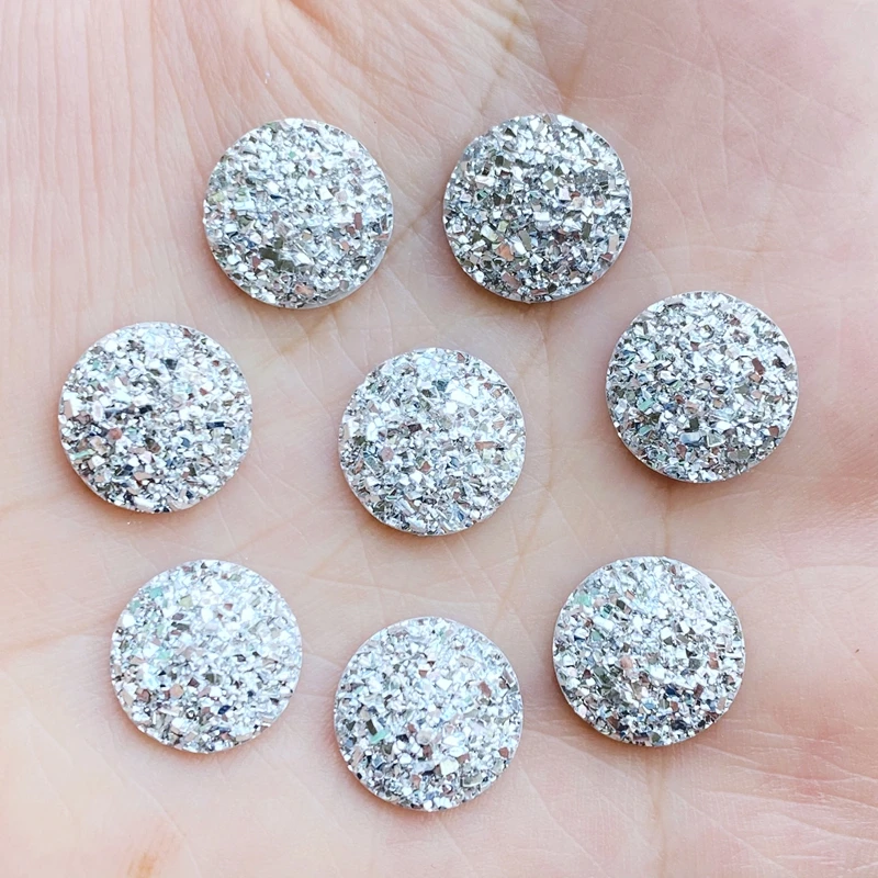 Cute Resin Shining Round Bead Flat Back Scrapbook DIY Decor Home Figurine Crafts Decoration Accessories 80Pcs J13