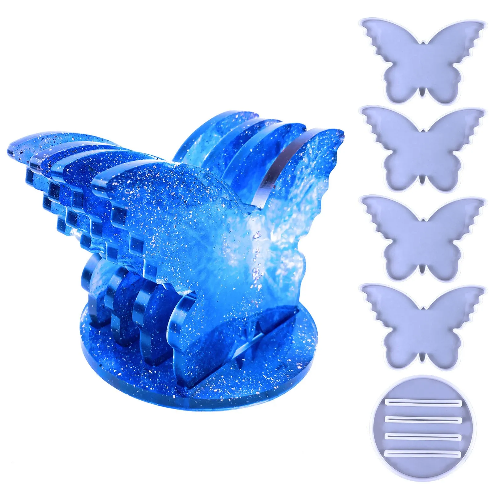 

Butterfly Cup Mat Silicone Mold DIY Butterfly Shaped Bracket Set Table Tea Cup Pad Mirror Silicone Mould For Resin Casting Art