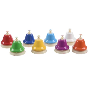 

IRIN 8Pcs/Set 8 Note Diatonic Metal Hand Bells Set Percussion Instrument for Kid Children Musical Instrument Toy