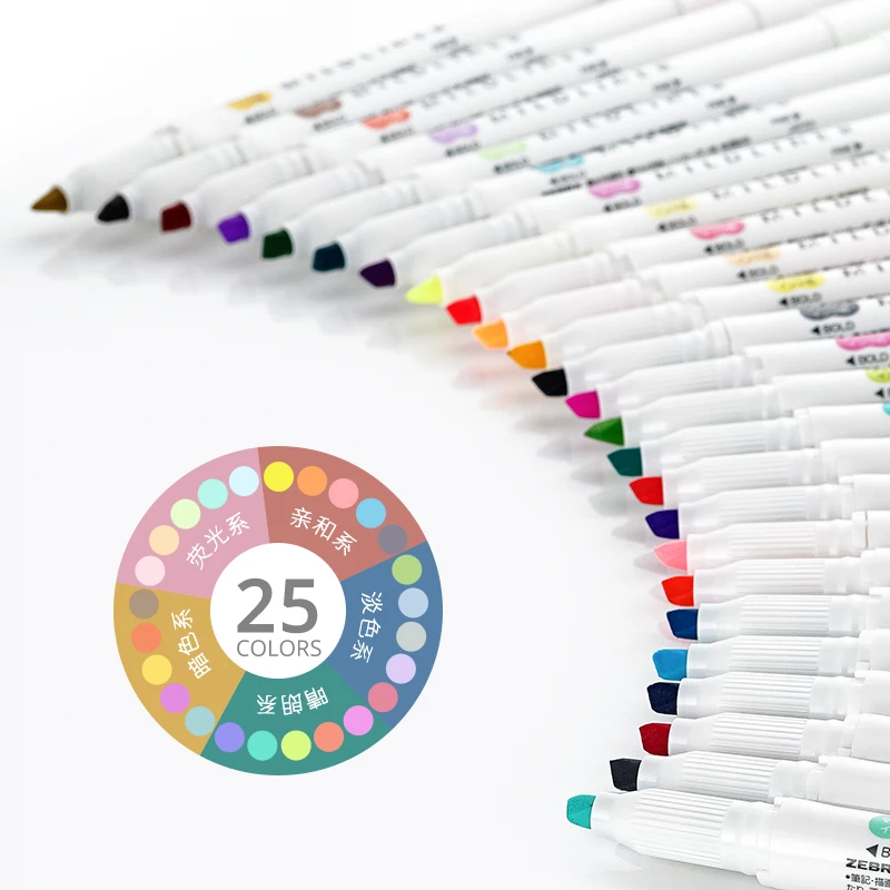 Двусторонний маркер Zebra Mildliner ручка с крючком милая для маркировки японские
