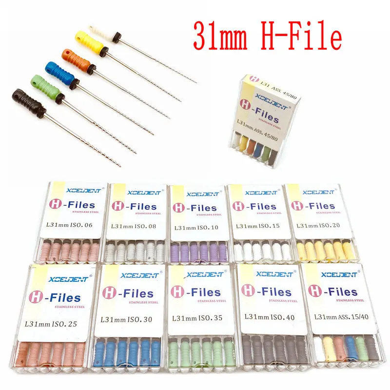 31mm Dental H Files Root Canal Endo Files Dental Hand Files Stainless Steel H Files Dentist Tools