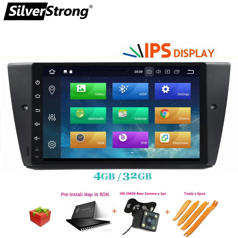 Android 9 0 ips 1DIN Автомобильный NAVI для BMW E90 318 320i E92 E91 330 328 M3 Rover SilverStrong 4 Гб ОЗУ 32 ПЗУ DSP