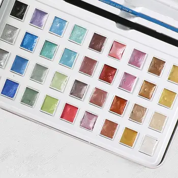 

2020 New 36 Color Glitter Water Color Set Metallic Gold Pigment Paint Artist Painting