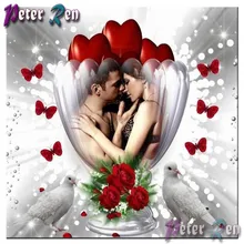 5d Diamond Painting full Square\Round Rhinestone diamond Embroidery Mosaic Male and female bouquet pigeons pictures Wedding gift