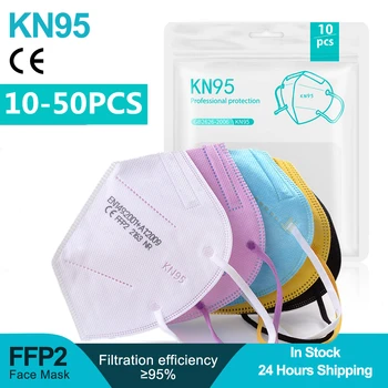 

10-50piece Mixed Color KN95 Face Mask 5-layer Anti-pollution Safety CE FFP2 Mascarillas Masque Mouth Caps KN95 Mask Respirator