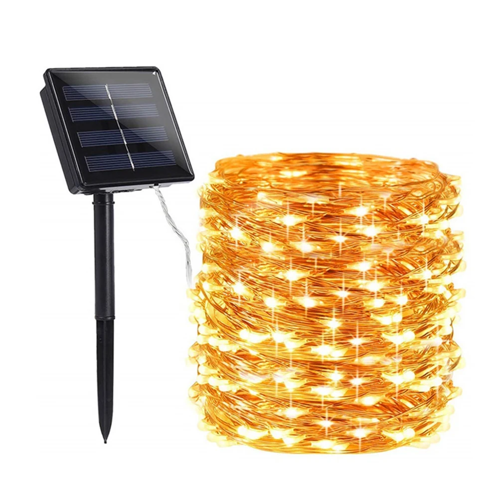 100/200 LED Solar Copper Wire String Lamp Led Strip Fairy Garland Outdoor Garden Decorative Light Wedding Christmas Decoration string lights String Lights