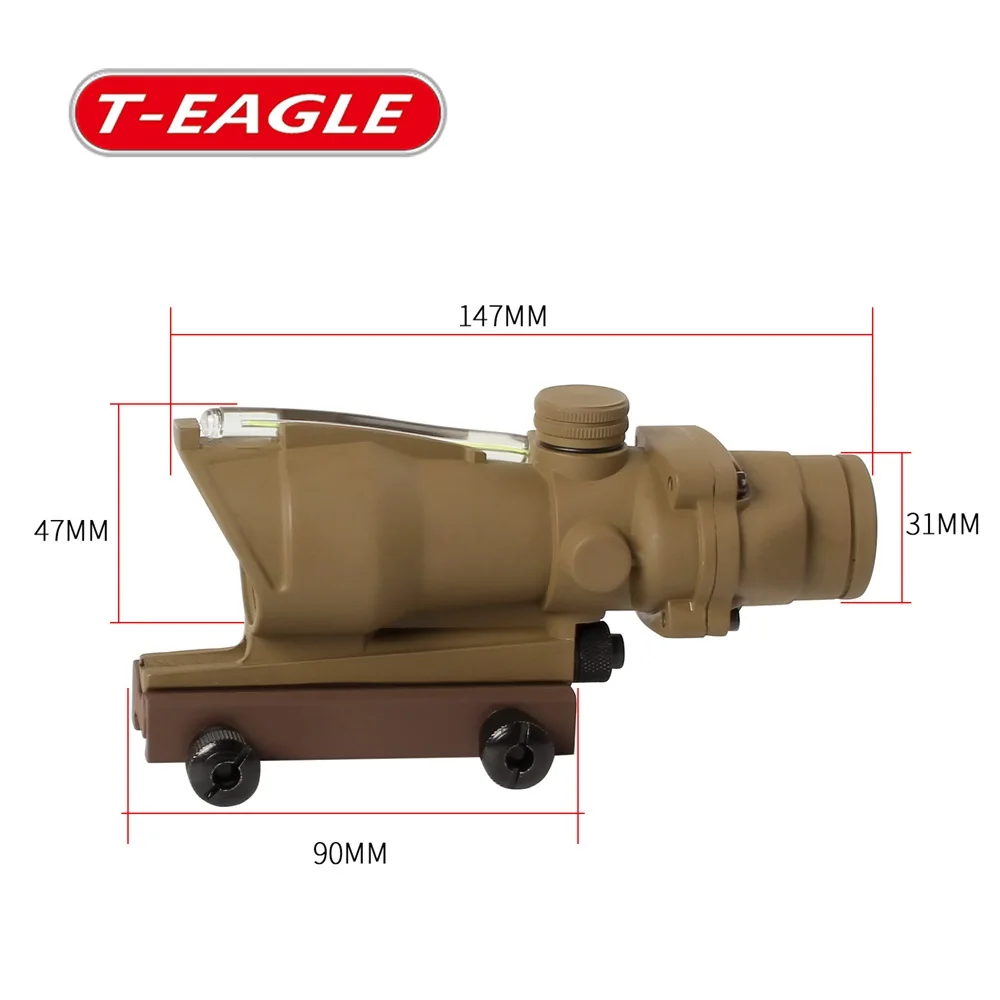 T eagle ACOG 1x32 оптический прицел Зрительная красная точка M416 сетка с 20 мм креплением