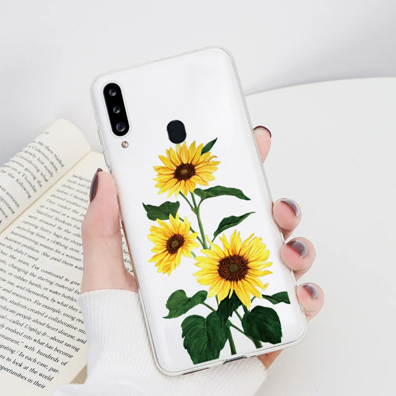 silicone case samsung Case On For Samsung Galaxy A20S Capa 6.5" Soft Silicone Clear Leopard Flower Shell For Samsung a20s a 20s A 20 S SM-A207F Fundas silicone cover with s pen